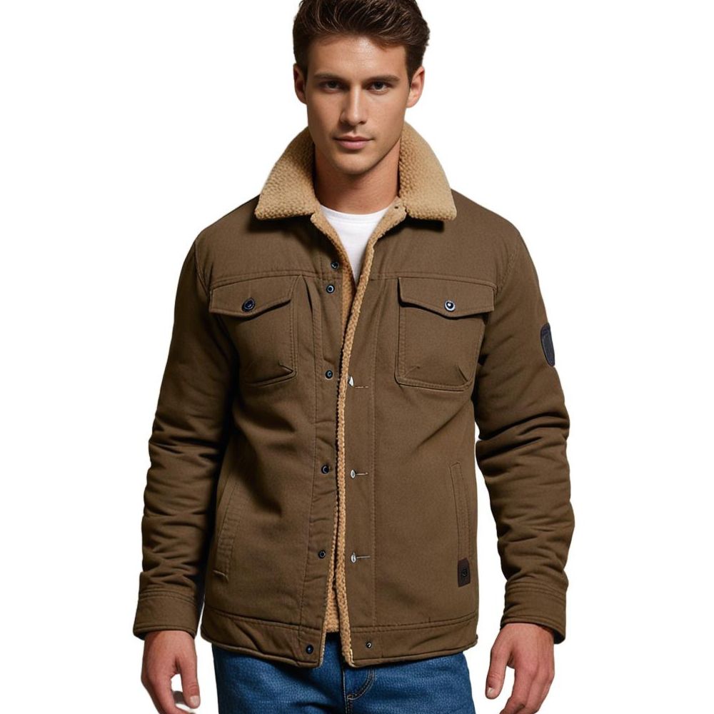 Men’s Sherpa-Lined Winter Jacket | Warm & Cosy Cold-Weather Wear