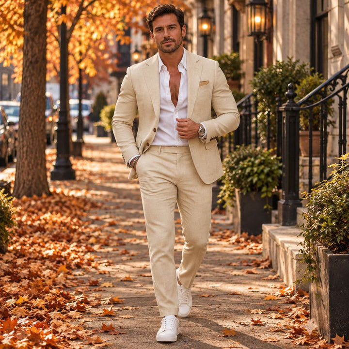 Men’s Slim-Fit Blazer & Trouser Set | Smart Autumn & Winter Wear