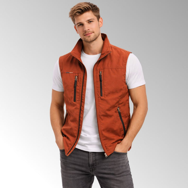 Men’s Zip-Up Outdoor Vest | Stand-Up Collar Autumn Layering