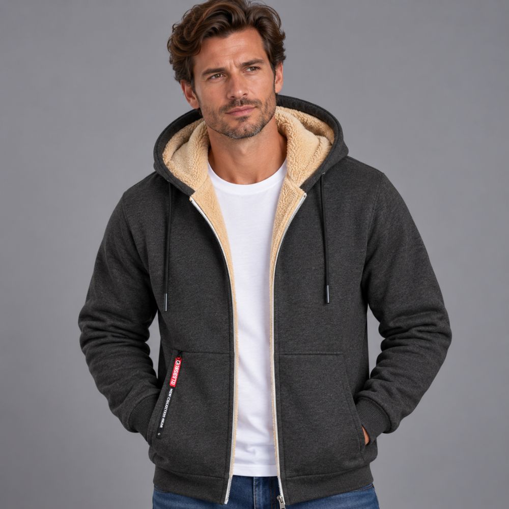 Men’s Knitted Cardigan | Wool-Lined Warm Winter Wear