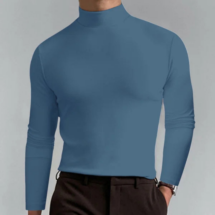 Men's Slim Fit Roll Neck Jumper | Fine Knit Base Layer for Autumn and Winter