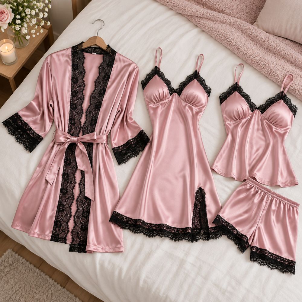 Women’s Satin Pyjama Set | Elegant Autumn & Winter Nightwear