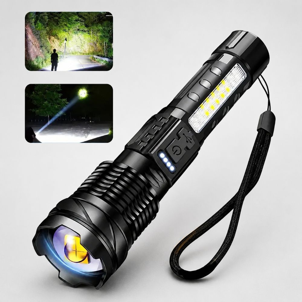 Rechargeable LED Flashlight | 5000 Lumen Outdoor Torch for Autumn & Winter