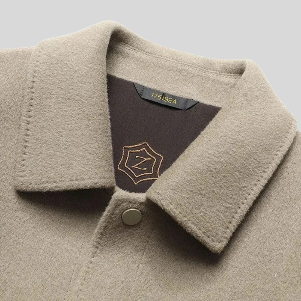 Men's Brushed Collar Overcoat with Button Front | Smart Winter Coat