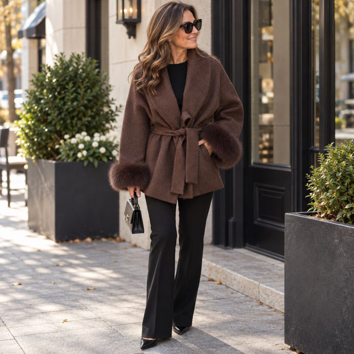 Women’s Faux Fur Winter Coat | Belted & Elegant Cold-Weather Wear