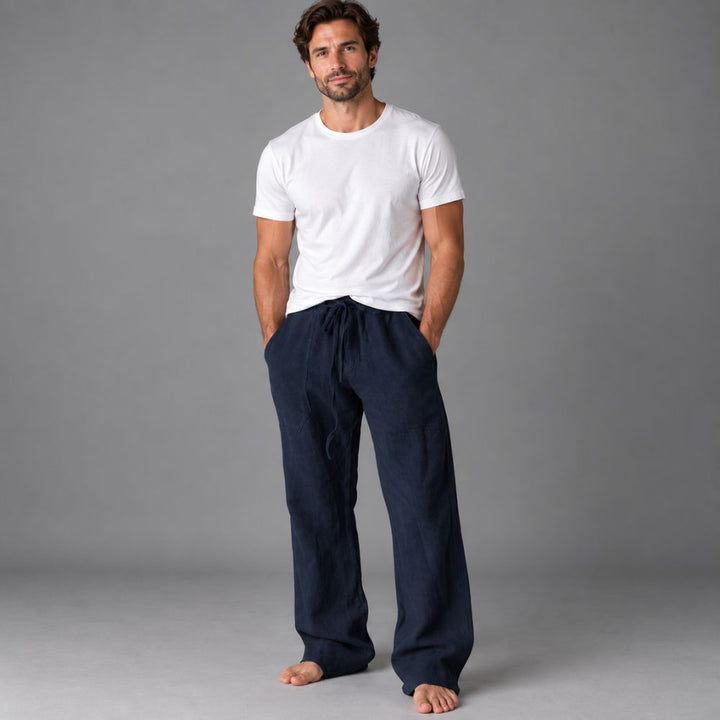 Men’s Linen Trousers | Straight Fit Casual Autumn Wear
