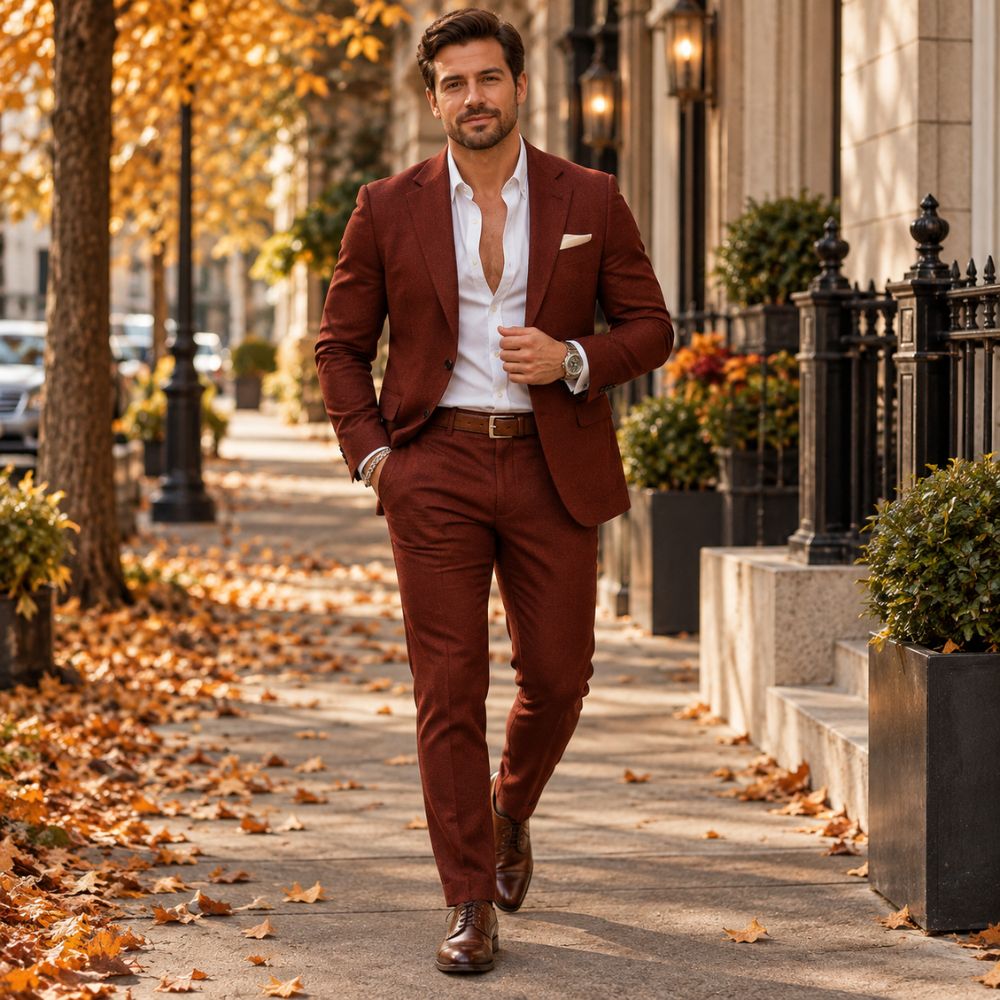 Men’s Slim-Fit Blazer & Trouser Set | Smart Autumn & Winter Wear