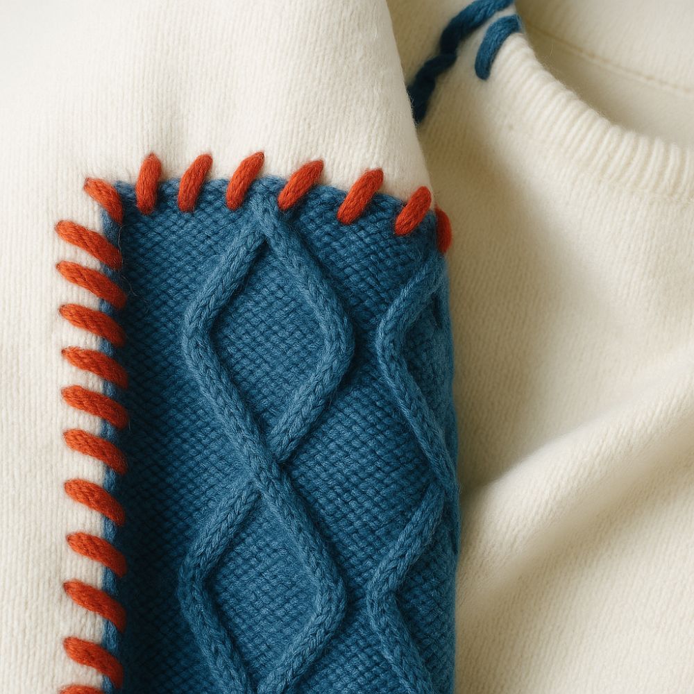 Men’s Patch Sweater | Artistic & Casual Autumn Wear