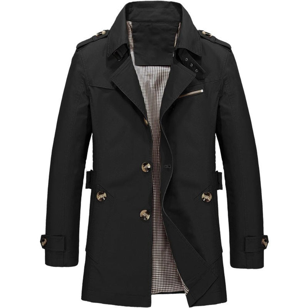Men’s Double-Breasted Trench Coat | Classic Lapel & Smart Everyday Wear