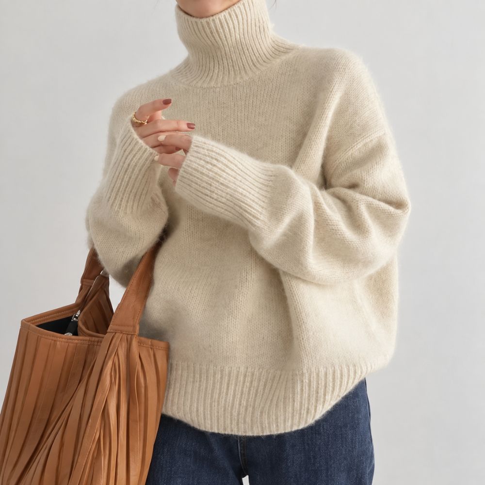 Women’s Oversized Turtleneck Sweater | Soft Autumn & Winter Knitwear