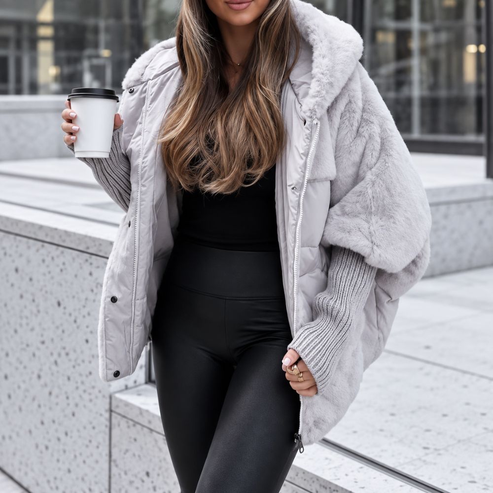 Women’s Oversized Hooded Jacket | Multicoloured Winter Outerwear