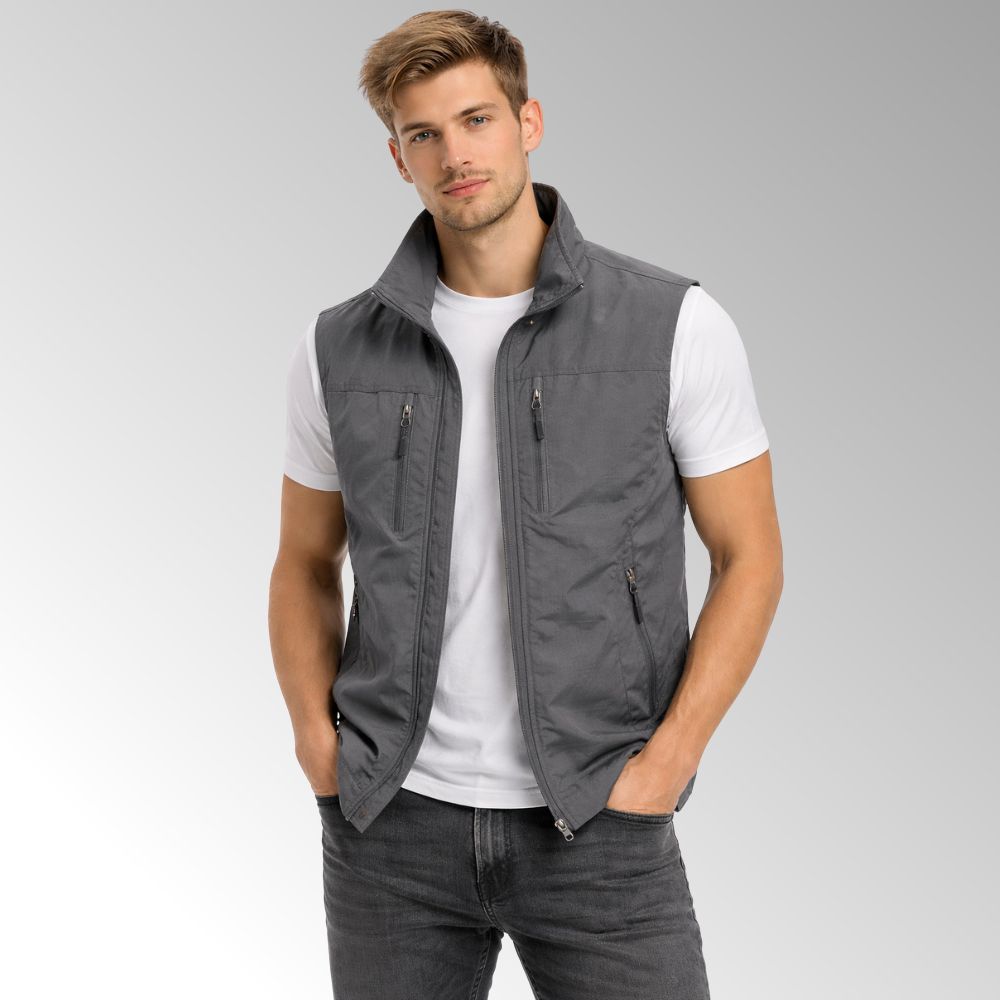 Men’s Zip-Up Outdoor Vest | Stand-Up Collar Autumn Layering