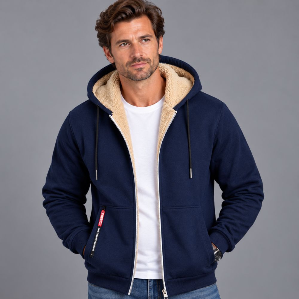 Men’s Knitted Cardigan | Wool-Lined Warm Winter Wear