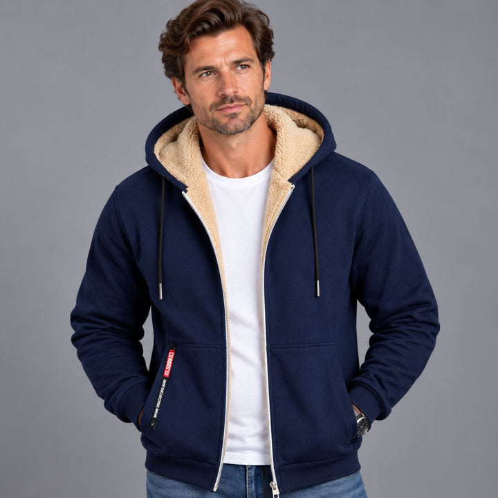 Men’s Knitted Cardigan | Wool-Lined Warm Winter Wear