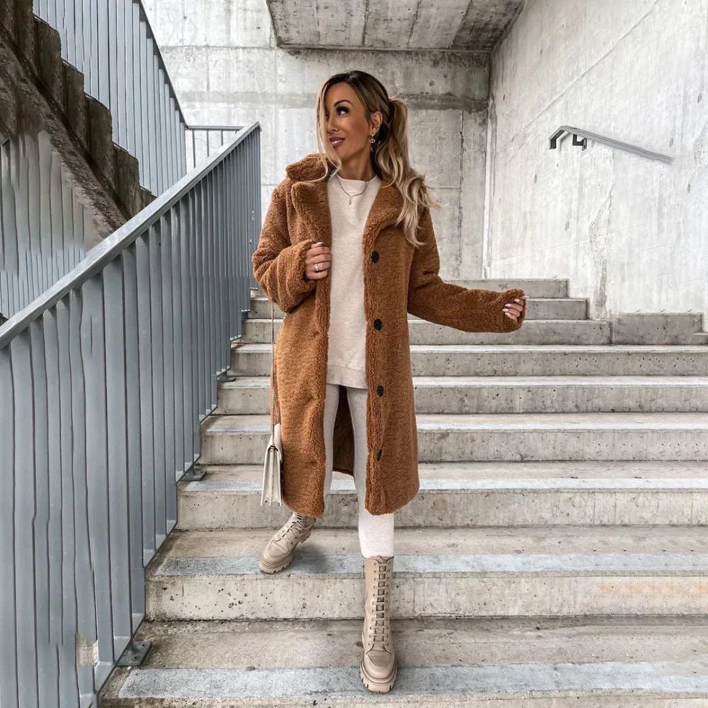 Women’s Long Teddy Coat | Cosy & Warm Winter Wear