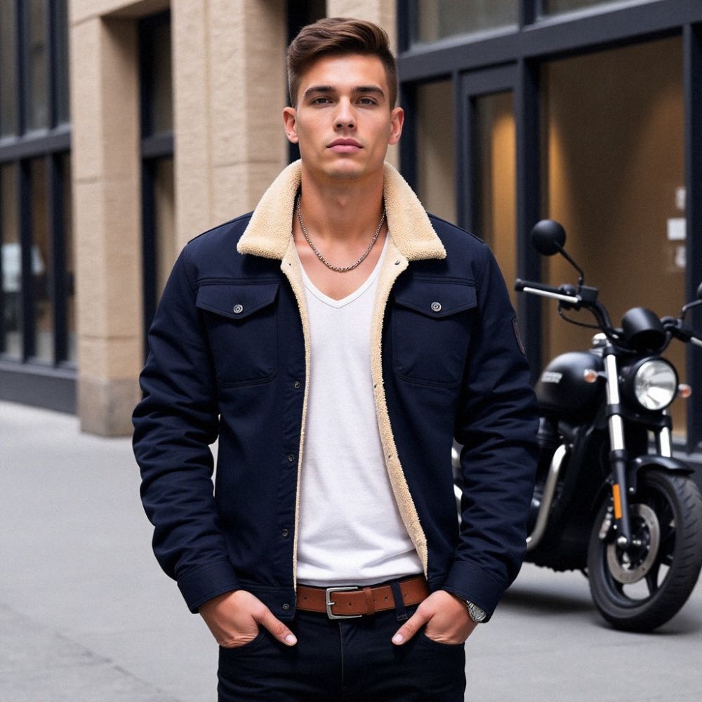 Men’s Sherpa-Lined Winter Jacket | Warm & Cosy Cold-Weather Wear