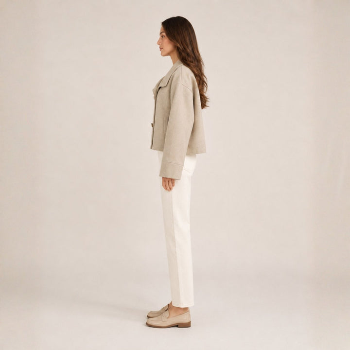 Women’s Jacket Double-Button Closure | Autumn Everyday Wear