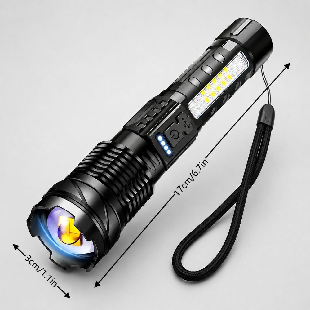 Rechargeable LED Flashlight | 5000 Lumen Outdoor Torch for Autumn & Winter