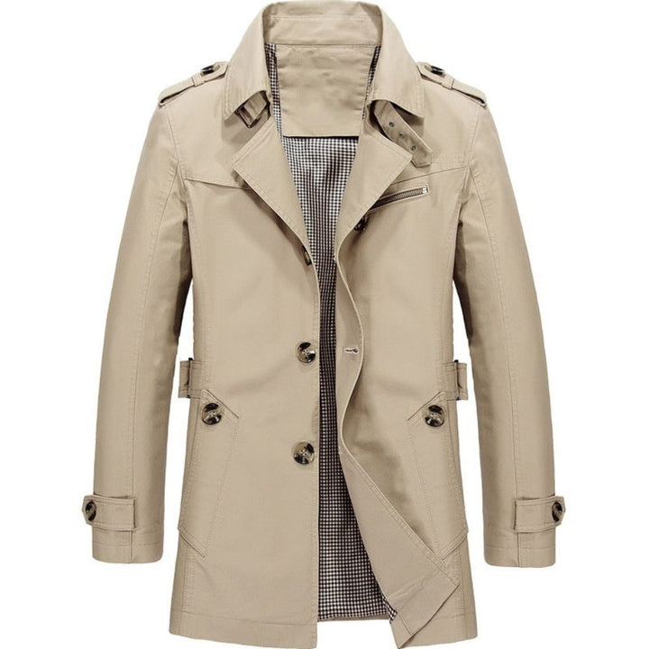 Men’s Double-Breasted Trench Coat | Classic Lapel & Smart Everyday Wear