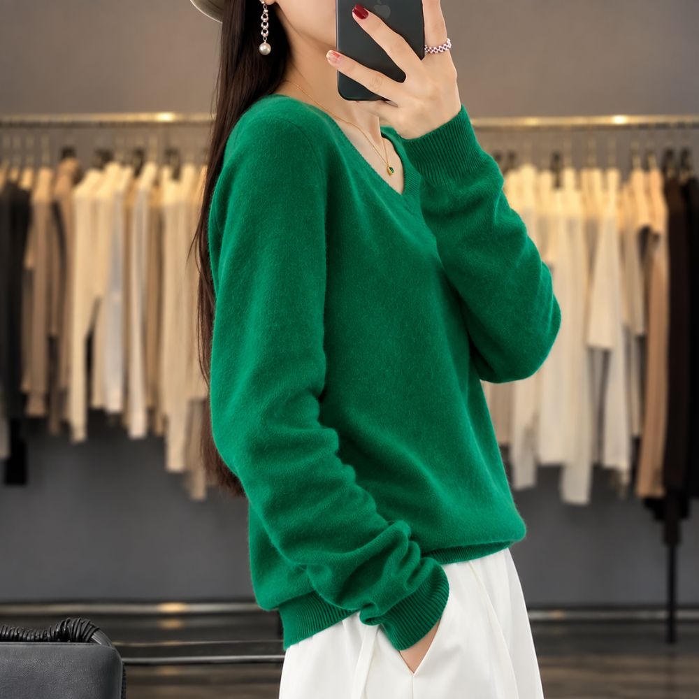 Women’s V-Neck Cashmere Sweater | Warm For Autumn & Winter Wear