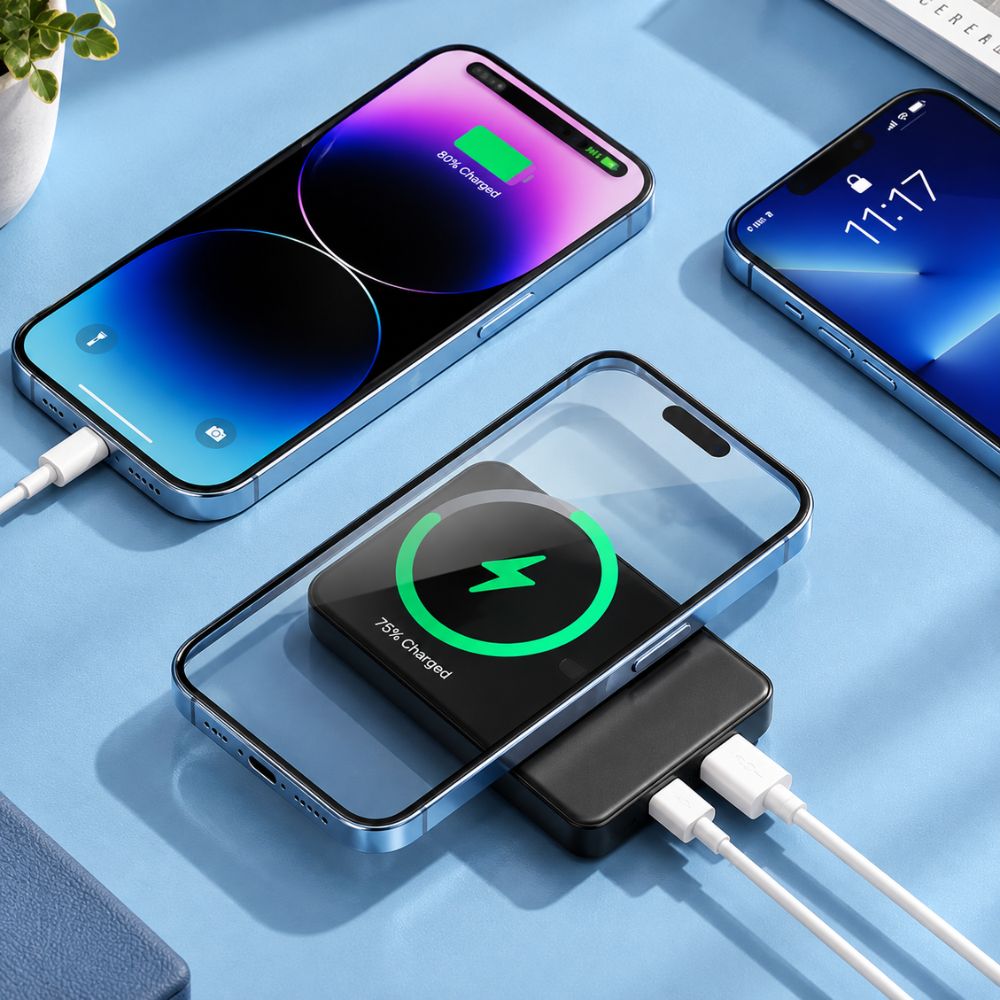 Portable Wireless Power Bank with LED Display | Fast Everyday Charging