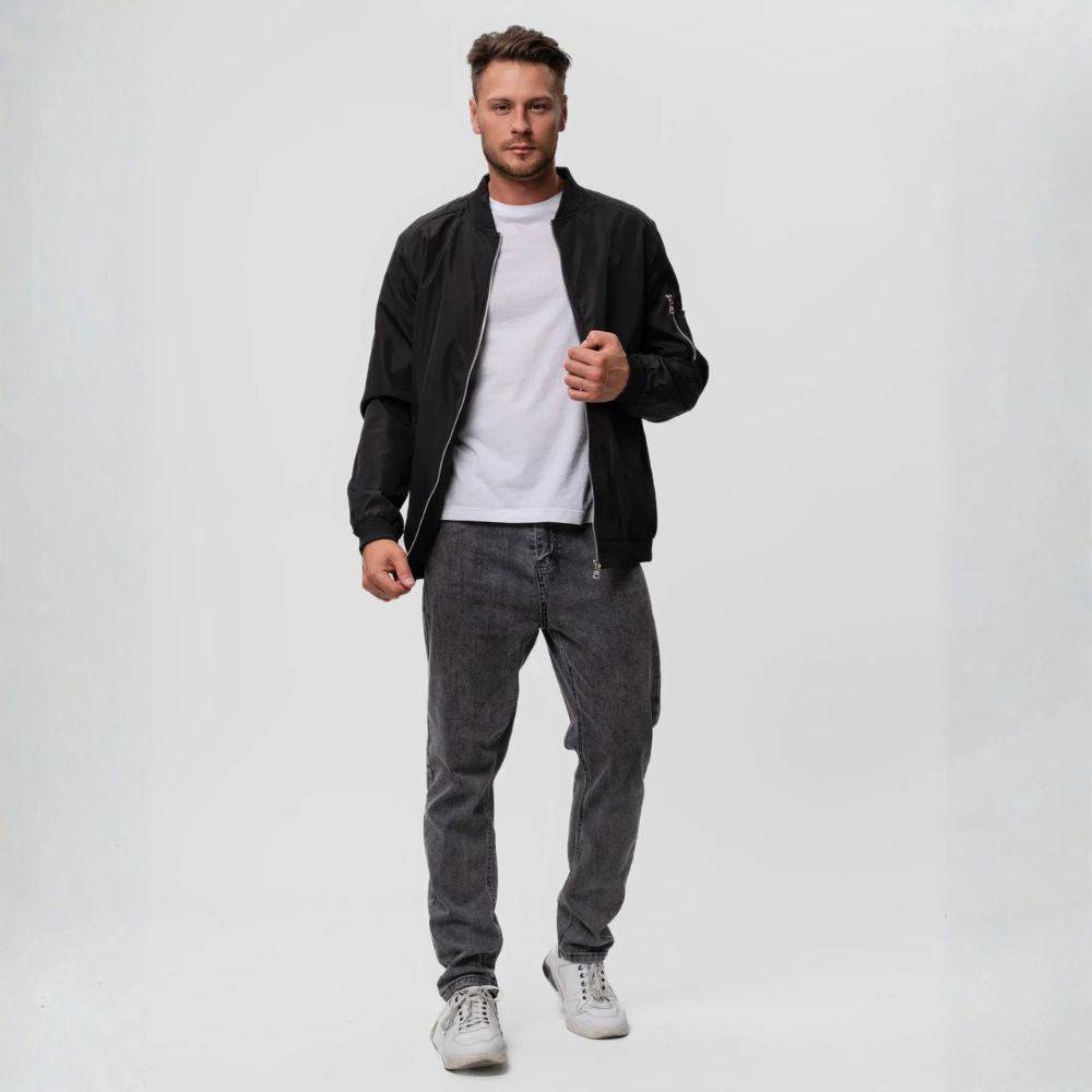 Men’s Bomber Jacket with Zip Details | Modern Casual Outerwear