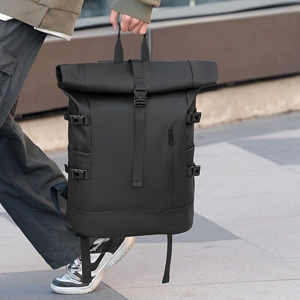 Roll-Top Laptop Backpack | Water-Repellent Autumn & Winter Bag