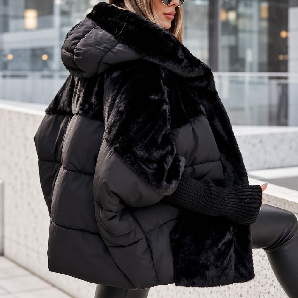 Women’s Oversized Hooded Jacket | Multicoloured Winter Outerwear