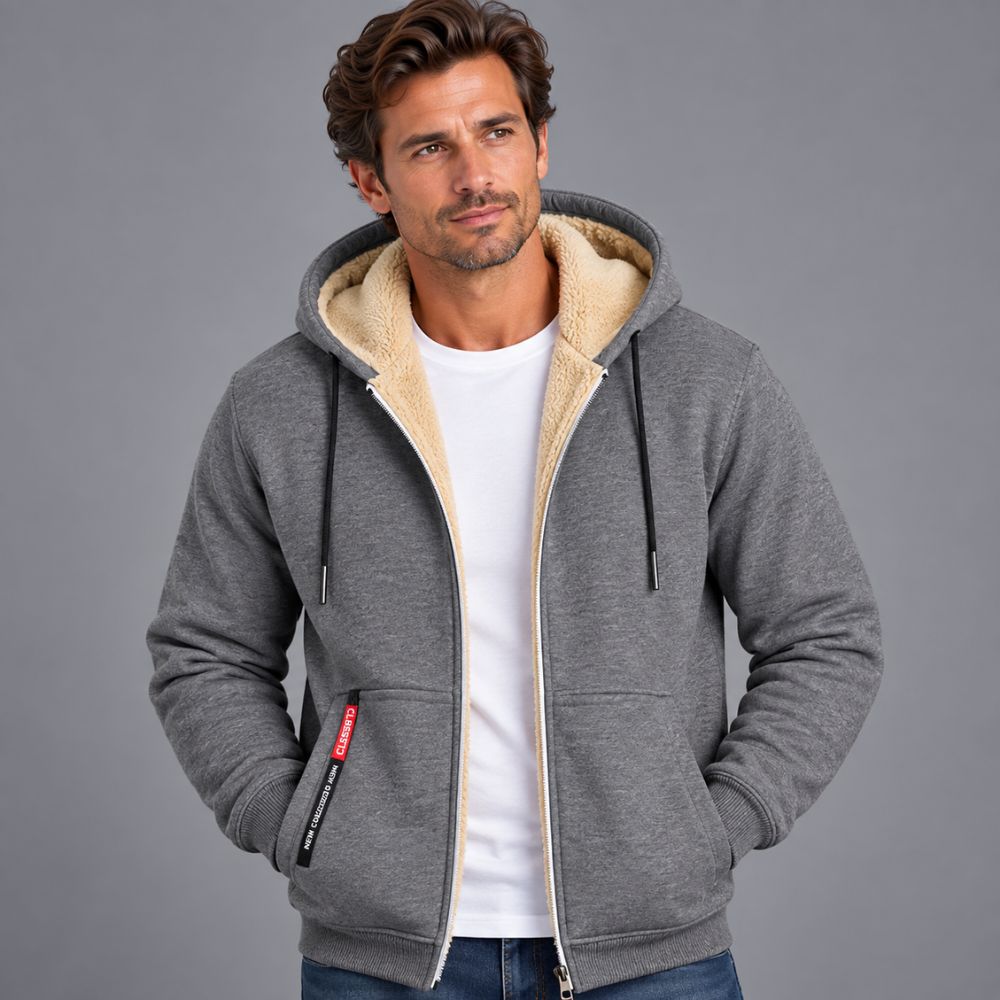 Men’s Knitted Cardigan | Wool-Lined Warm Winter Wear