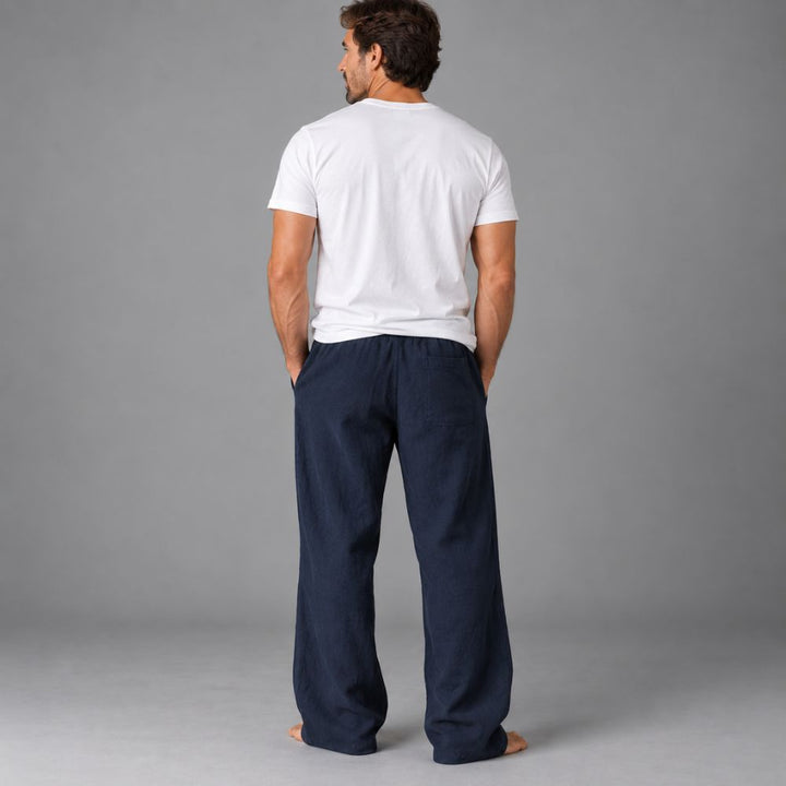 Men’s Linen Trousers | Straight Fit Casual Autumn Wear