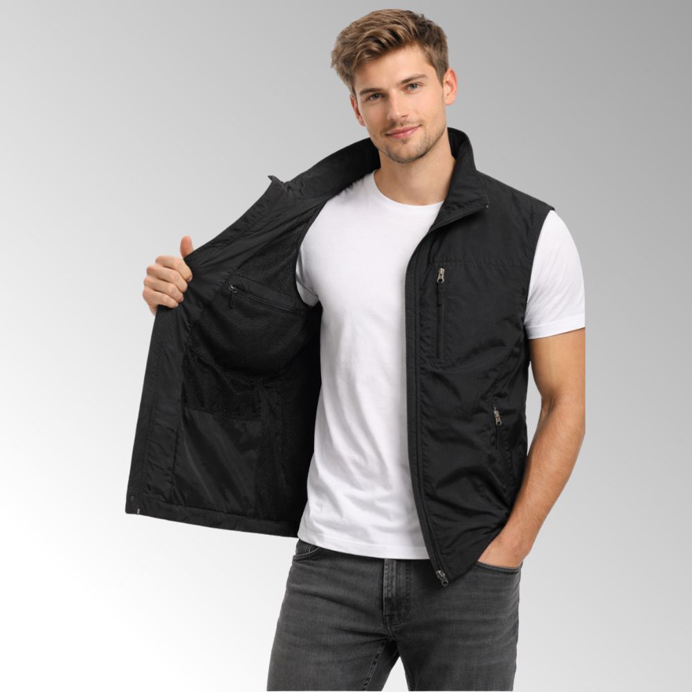 Men’s Zip-Up Outdoor Vest | Stand-Up Collar Autumn Layering