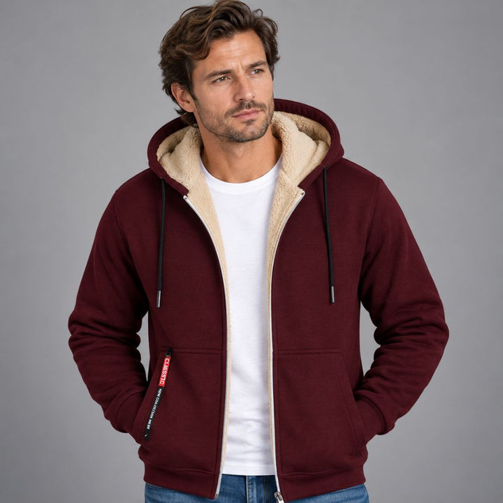 Men’s Knitted Cardigan | Wool-Lined Warm Winter Wear
