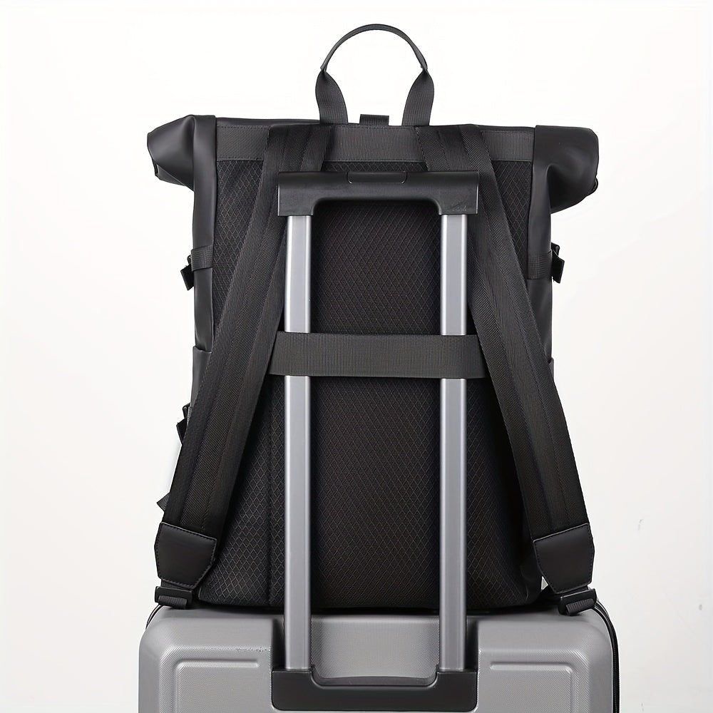 Roll-Top Laptop Backpack | Water-Repellent Autumn & Winter Bag