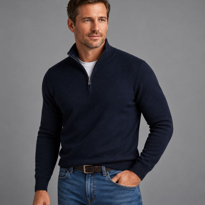 Men’s Half-Zip Sweater | Regular Fit Autumn & Winter Wear