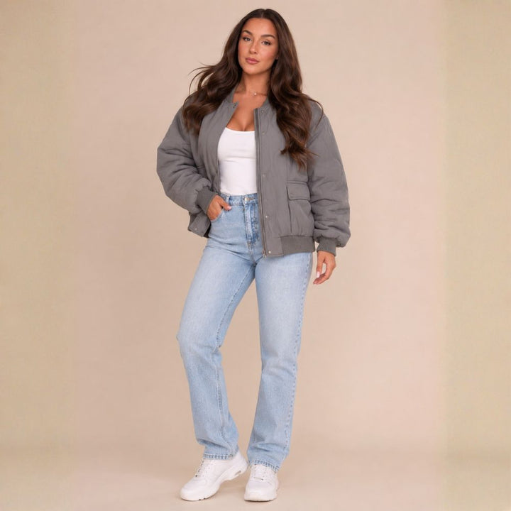 Women’s Lined Bomber Jacket | Autumn Everyday Wear