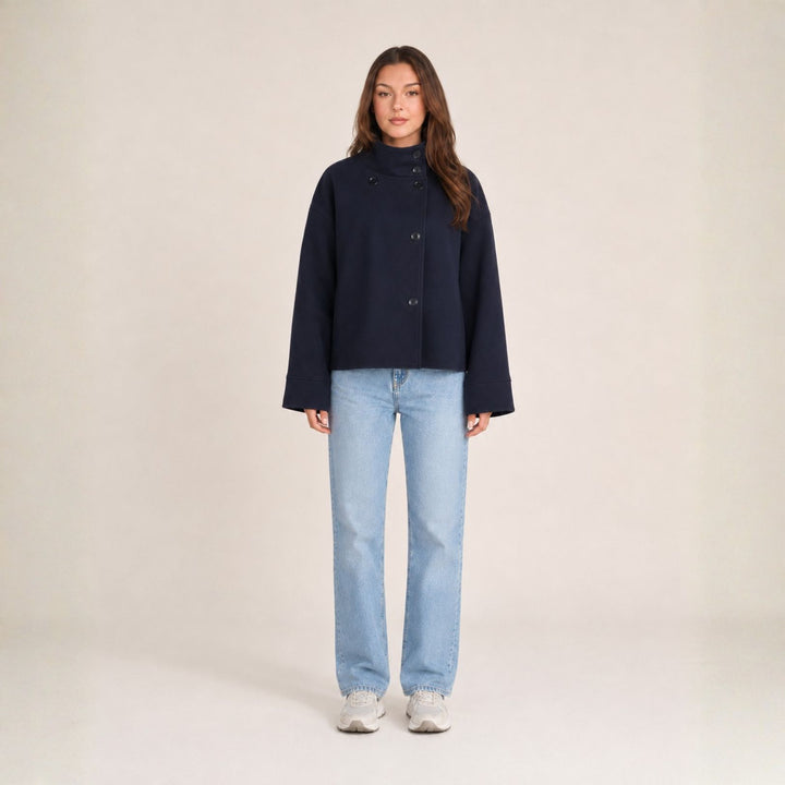 Women’s Jacket Double-Button Closure | Autumn Everyday Wear