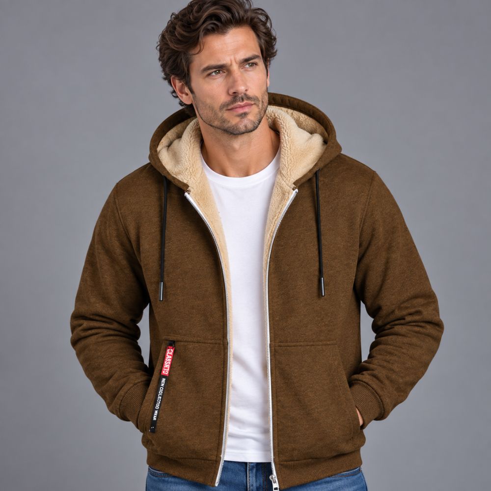Men’s Knitted Cardigan | Wool-Lined Warm Winter Wear