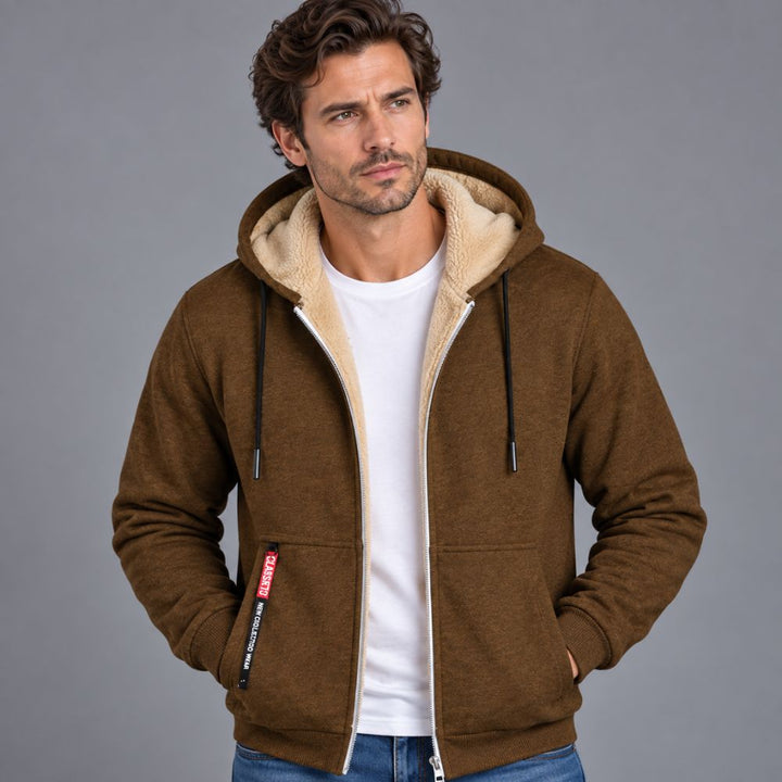 Men’s Knitted Cardigan | Wool-Lined Warm Winter Wear