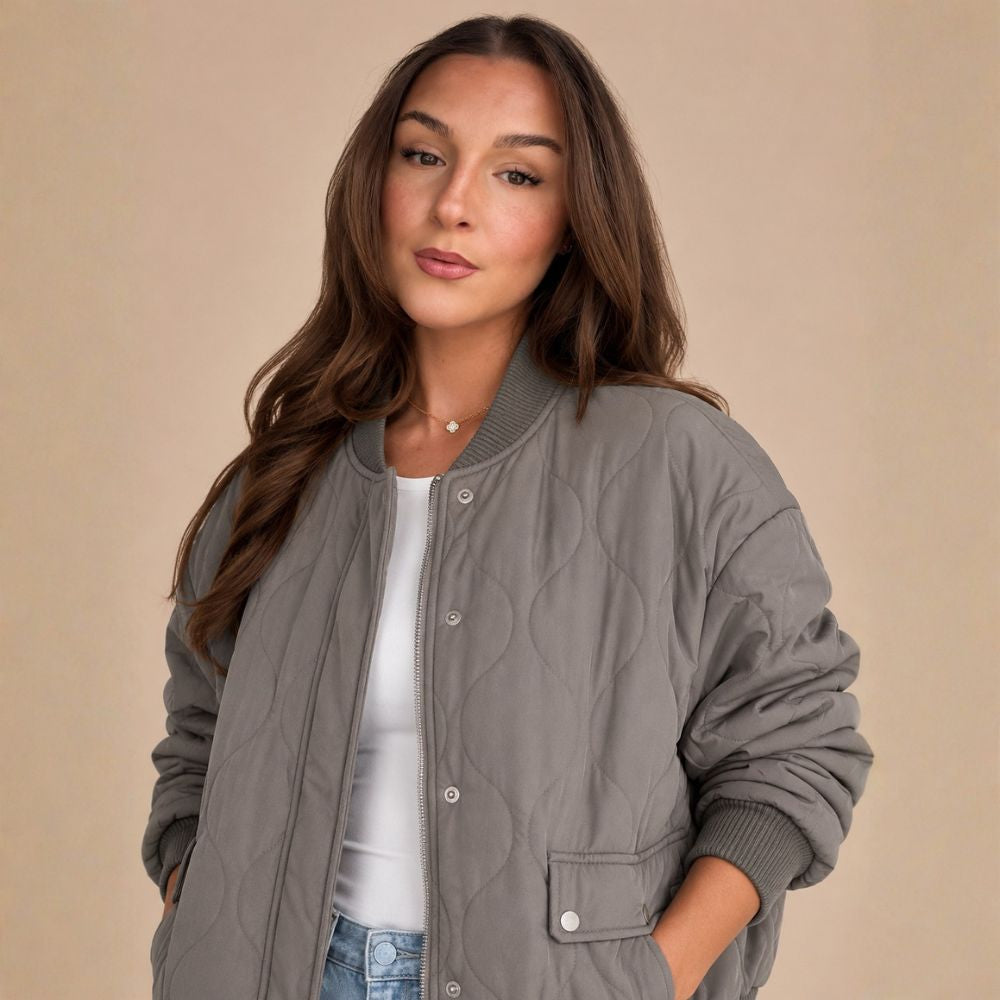Women’s Lined Bomber Jacket | Autumn Everyday Wear