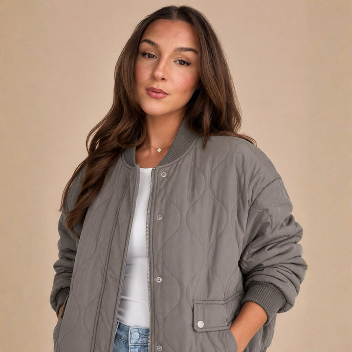 Women’s Lined Bomber Jacket | Autumn Everyday Wear