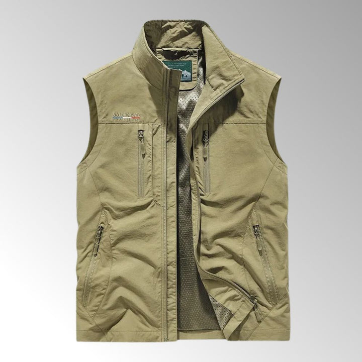 Men’s Zip-Up Outdoor Vest | Stand-Up Collar Autumn Layering