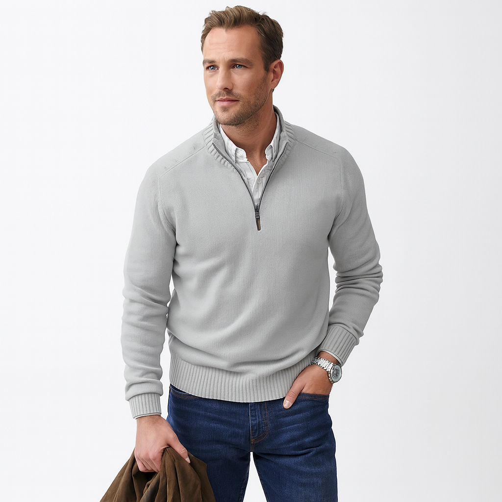 Men's Fine Knit Quarter Zip Jumper | Smart Layer in Nine Colours for Autumn and Winter