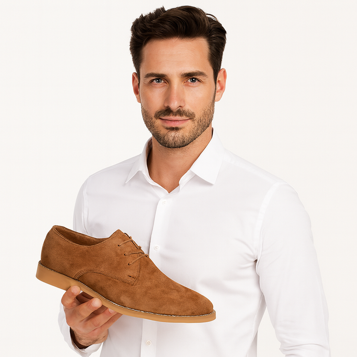 Men's Brushed Lace Up Shoes with Cushioned Insole | Smart Shoes for Office and Evenings