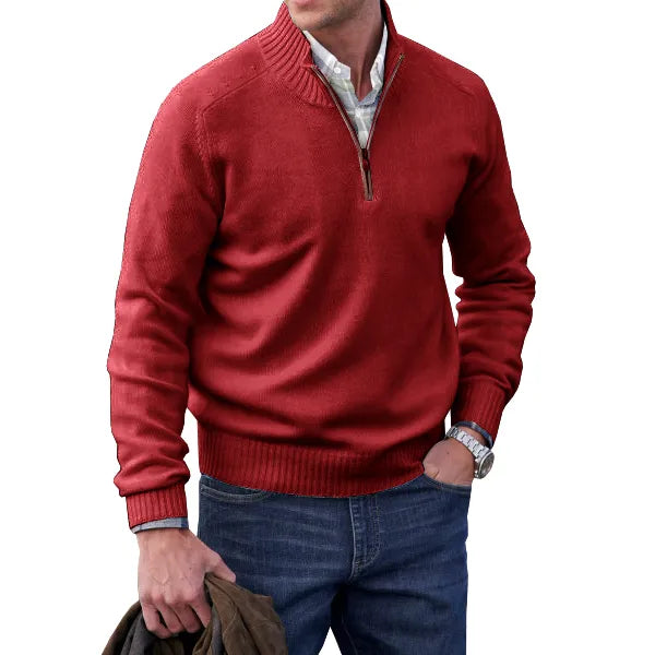 Men's Fine Knit Quarter Zip Jumper | Smart Layer in Nine Colours for Autumn and Winter