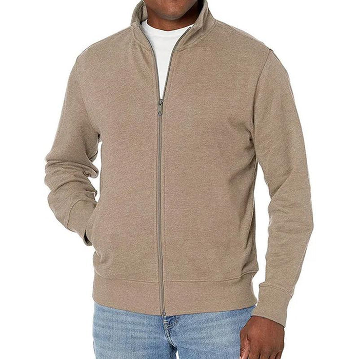 Men's Full Zip Knitted Jacket with Stand Collar | Warm Layer for Autumn and Winter