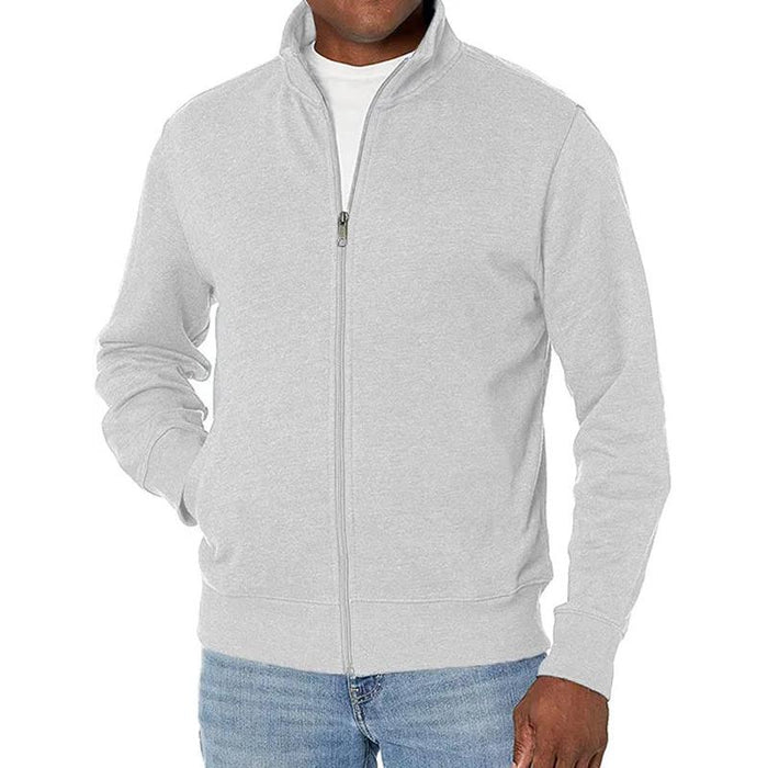Men's Full Zip Knitted Jacket with Stand Collar | Warm Layer for Autumn and Winter