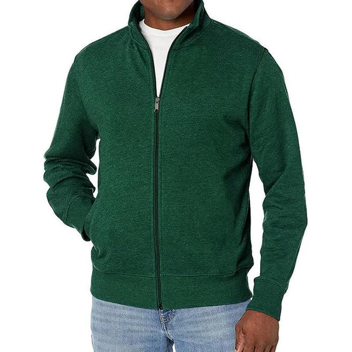Men's Full Zip Knitted Jacket with Stand Collar | Warm Layer for Autumn and Winter
