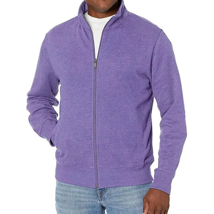 Men's Full Zip Knitted Jacket with Stand Collar | Warm Layer for Autumn and Winter