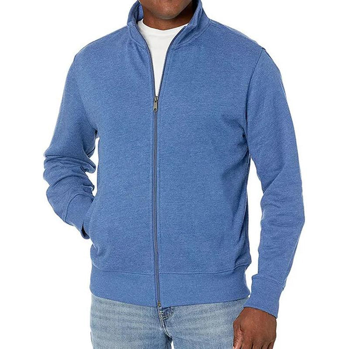 Men's Full Zip Knitted Jacket with Stand Collar | Warm Layer for Autumn and Winter