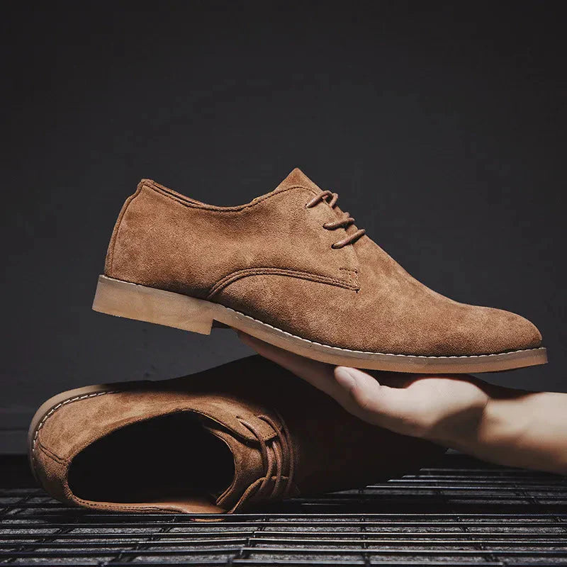 Men's Brushed Lace Up Shoes with Cushioned Insole | Smart Shoes for Office and Evenings